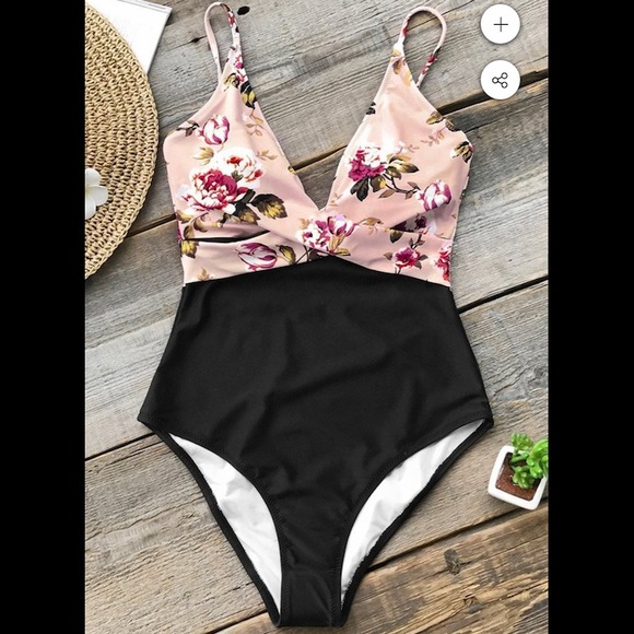 Cupshe Other - Cupshe PINK BLOSSOM FLORAL ONE-PIECE SWIMSUIT